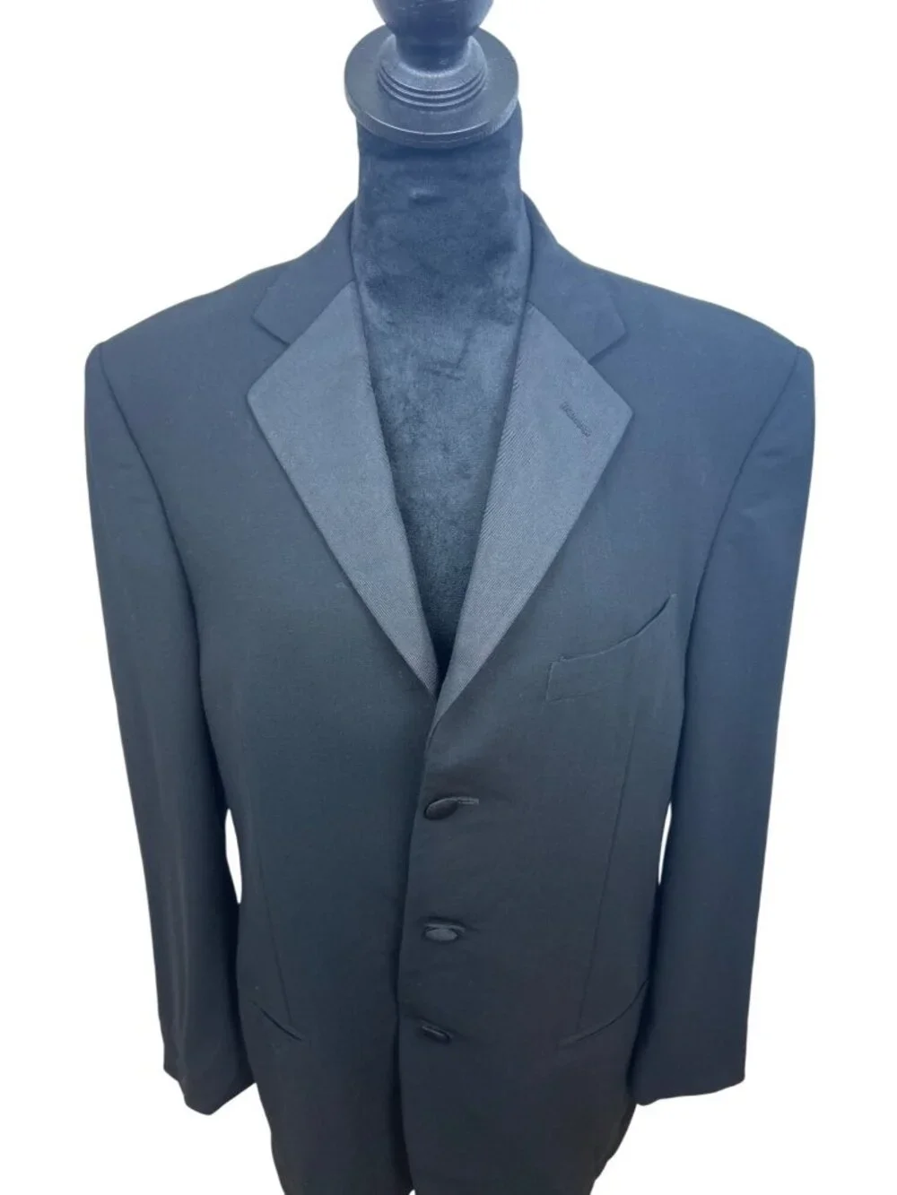 Vtg Giorgio Armani Size 38R (IT 48 / EU 48) Black Wool Blazer Sports Coat